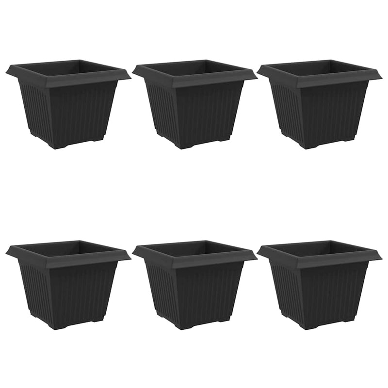 Load image into Gallery viewer, Vidaxl vierkante bloempot 6 pcs zwart 28,5 x 28,5 x 22 cm kunststof
