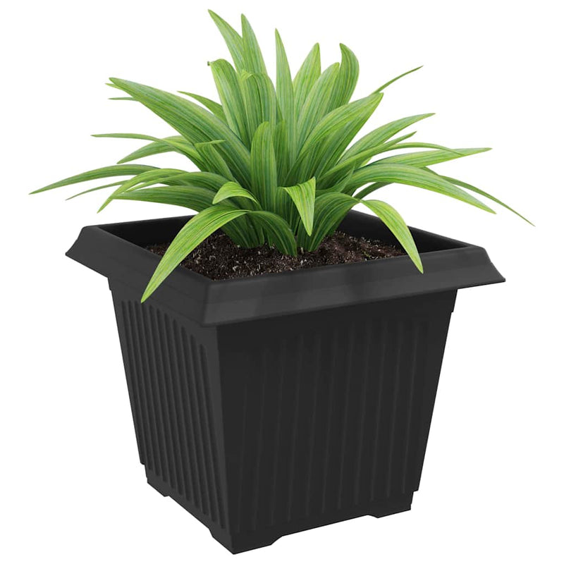 Load image into Gallery viewer, Vidaxl vierkante bloempot 6 pcs zwart 28,5 x 28,5 x 22 cm kunststof
