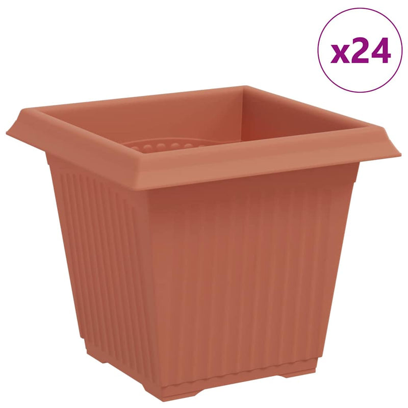 Load image into Gallery viewer, Vidaxl vierkante bloempot 24 pcs baksteenrood 16 x 16 x 14 cm
