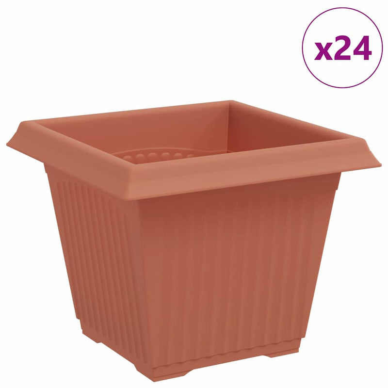 Load image into Gallery viewer, Vidaxl vierkante bloempot 24 pcs baksteenrood 20 x 20 x 16 cm
