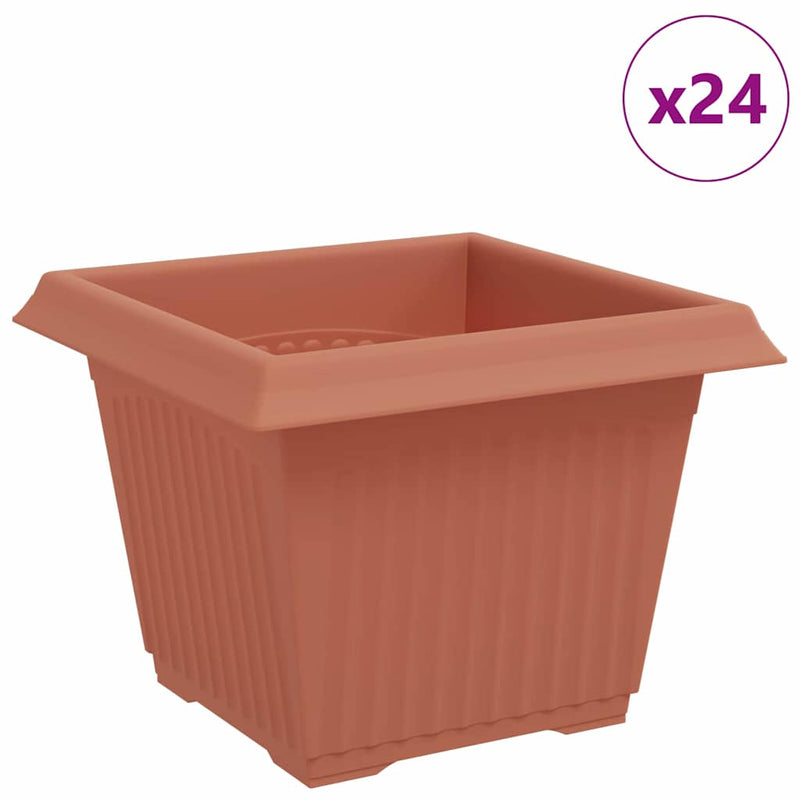 Load image into Gallery viewer, Vidaxl vierkante bloempot 24 pcs baksteenrood 23 x 23 x 17,5 cm
