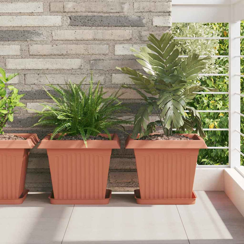 Load image into Gallery viewer, Vidaxl vierkante bloempot 24 pcs baksteenrood 33 x 33 x 26 cm
