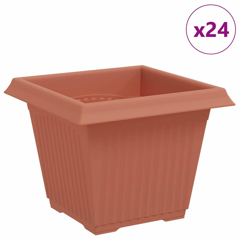 Load image into Gallery viewer, Vidaxl vierkante bloempot 24 pcs baksteenrood 33 x 33 x 26 cm
