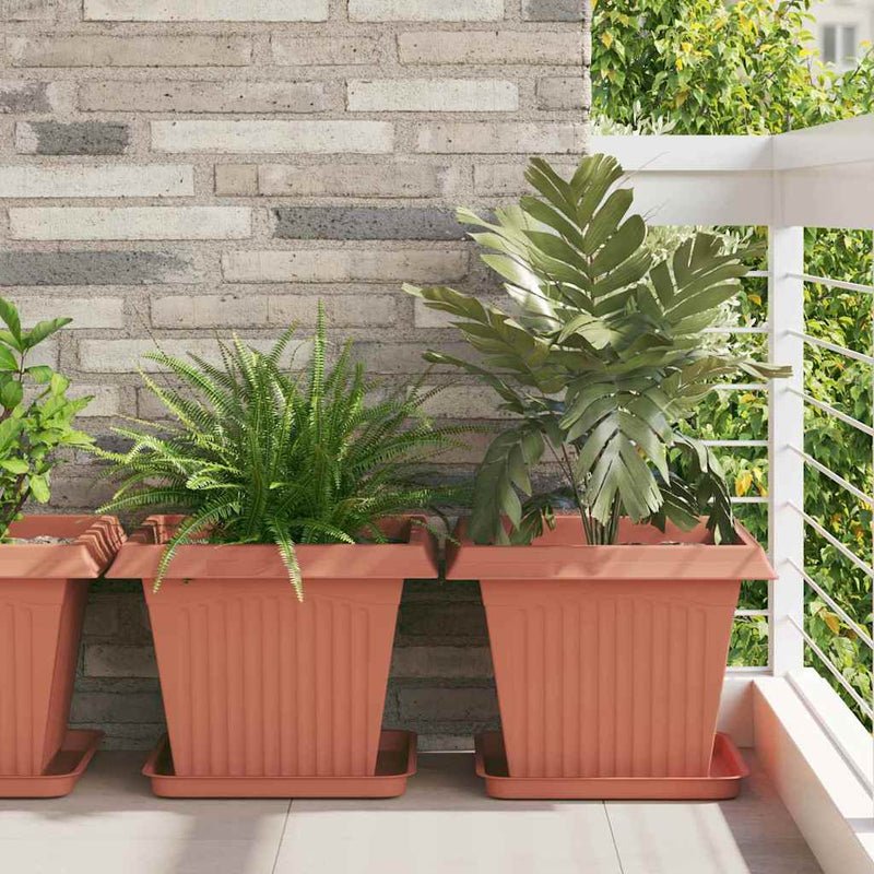 Load image into Gallery viewer, Vidaxl vierkante bloempot 24 pcs baksteenrood 43 x 43 x 33,5 cm
