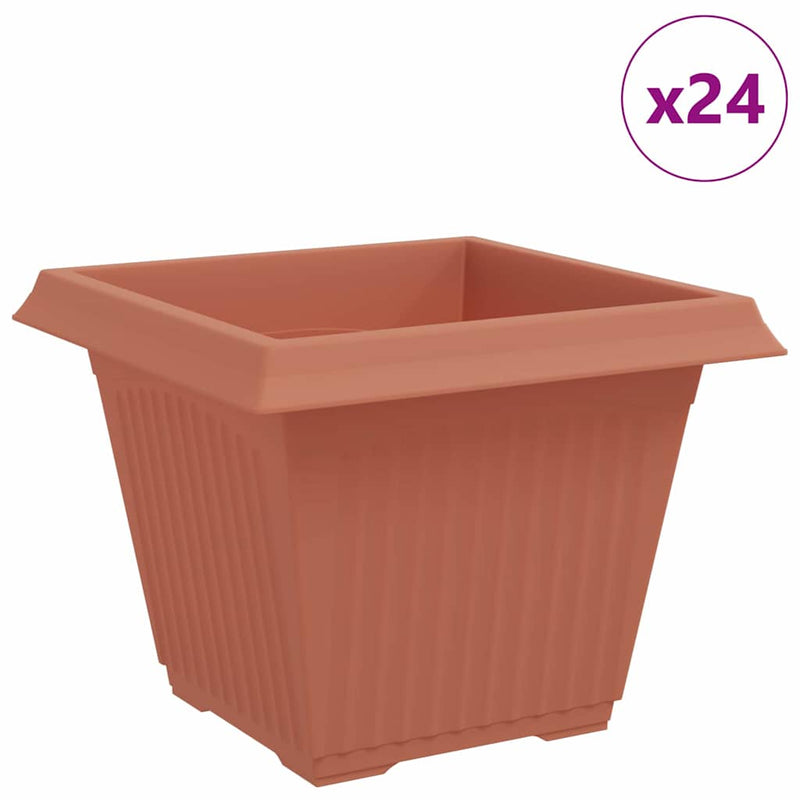 Load image into Gallery viewer, Vidaxl vierkante bloempot 24 pcs baksteenrood 43 x 43 x 33,5 cm
