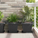 Vidaxl vierkante bloempot 24 pcs zwart 38 x 38 x 30 cm kunststof