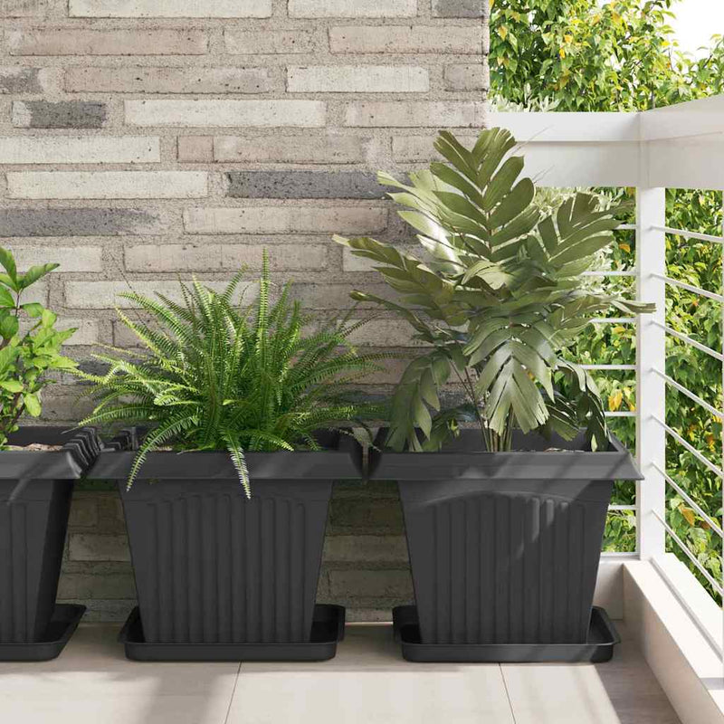 Load image into Gallery viewer, Vidaxl vierkante bloempot 24 pcs zwart 43 x 43 x 33,5 cm kunststof
