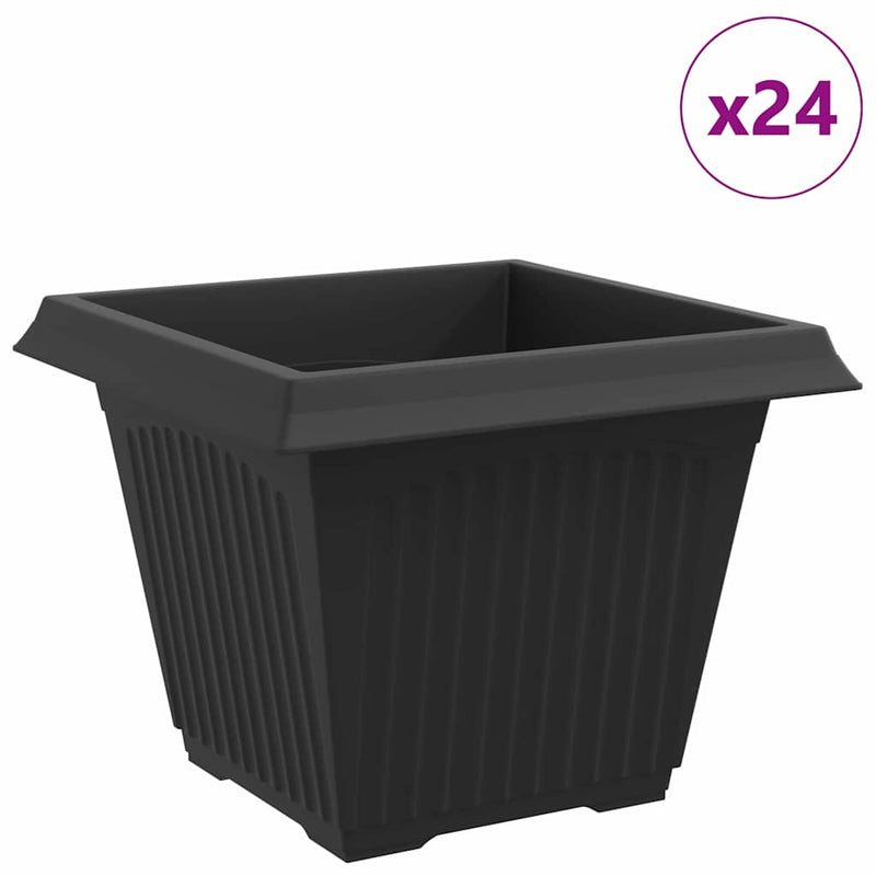 Load image into Gallery viewer, Vidaxl vierkante bloempot 24 pcs zwart 43 x 43 x 33,5 cm kunststof
