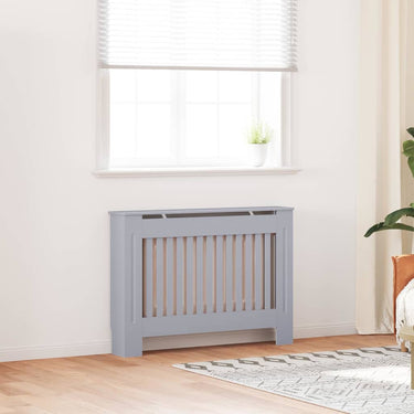 Vidaxl radiatorafdekking 2 pcs grijs 112 x 19 x 81,5cm bewerkt hout