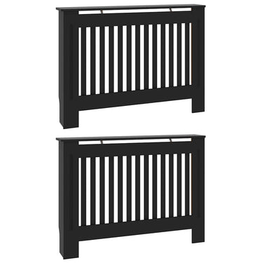 Vidaxl radiatorafdekking 2 pcs zwart 112 x 19 x 81,5cm bewerkt hout