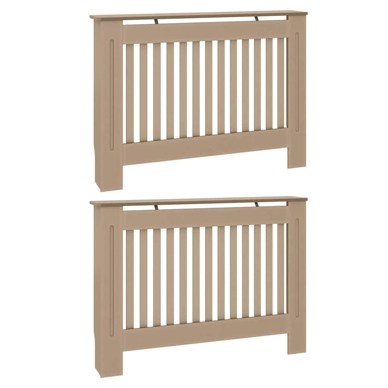 Load image into Gallery viewer, Vidaxl radiatorafdekking 2 pcs bruin 112 x 19 x 81,5cm bewerkt hout
