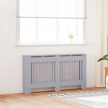 Vidaxl radiatorafdekking 2 pcs grijs 152 x 19 x 81,5cm bewerkt hout