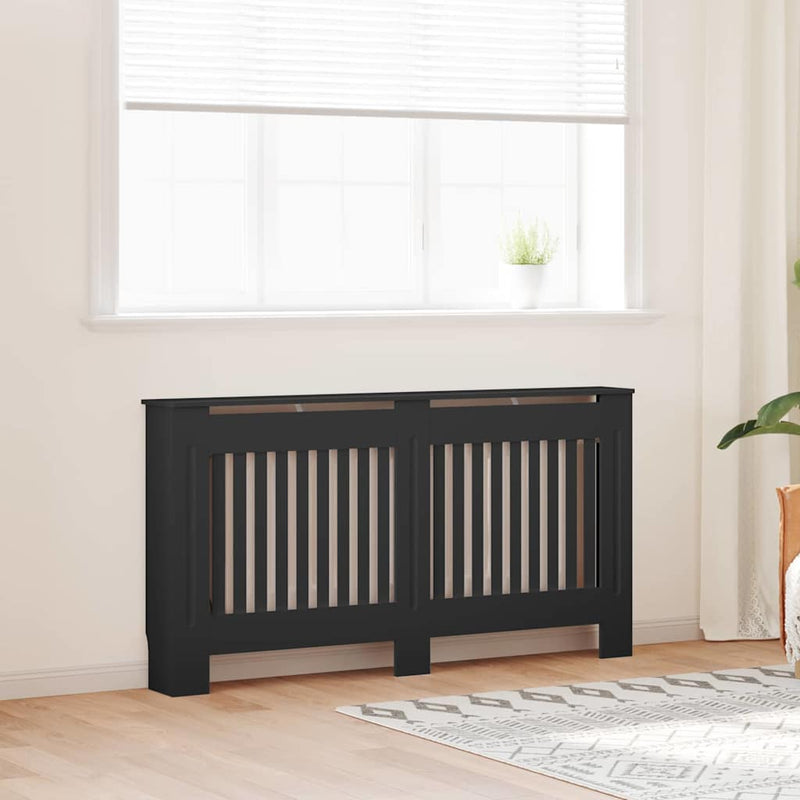 Load image into Gallery viewer, Vidaxl radiatorafdekking 2 pcs zwart 152 x 19 x 81,5cm bewerkt hout
