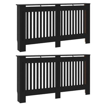 Vidaxl radiatorafdekking 2 pcs zwart 152 x 19 x 81,5cm bewerkt hout