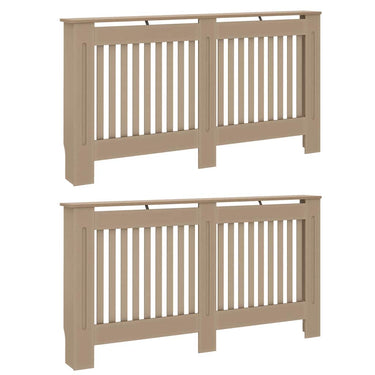 Vidaxl radiatorafdekking 2 pcs bruin 152 x 19 x 81,5cm bewerkt hout