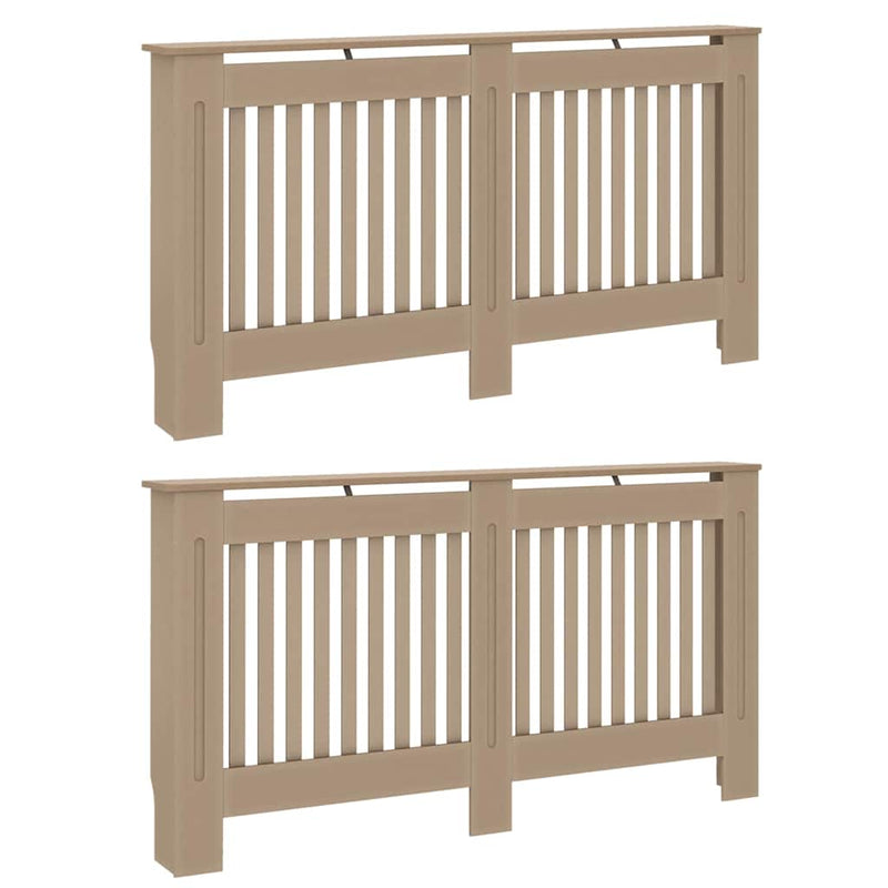 Load image into Gallery viewer, Vidaxl radiatorafdekking 2 pcs bruin 152 x 19 x 81,5cm bewerkt hout
