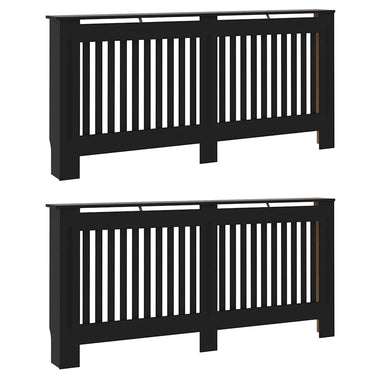 Vidaxl radiatorafdekking 2 pcs zwart 172 x 19 x 81,5 cm bewerkt hout
