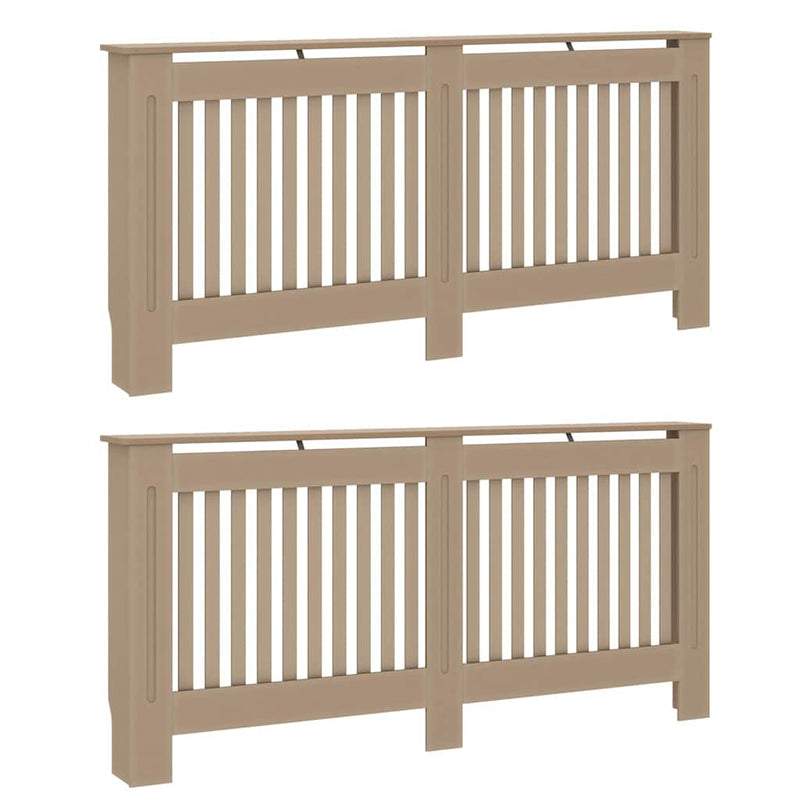 Load image into Gallery viewer, Vidaxl radiatorafdekking 2 pcs bruin 172 x 19 x 81,5 cm bewerkt hout

