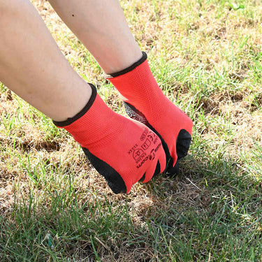 Vidaxl werkhandschoenen 12 pcs rood en zwart 9 l latexcoating