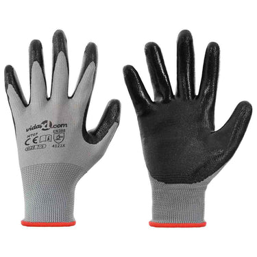 Vidaxl werkhandschoenen 24 pcs grijs en zwart 7 s polyester