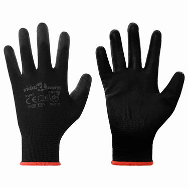 Vidaxl werkhandschoenen 24 pcs zwart 7 s polyester