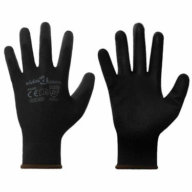 Vidaxl werkhandschoenen 24 pcs zwart 8 m polyester