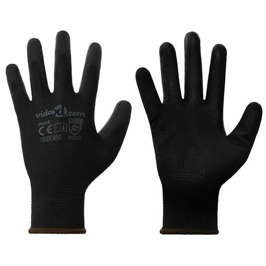 Vidaxl werkhandschoenen 24 pcs zwart 8 m polyester