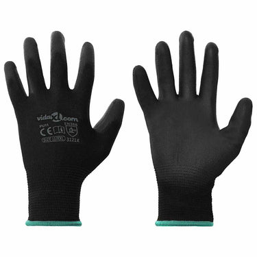 Vidaxl werkhandschoenen 12 pcs zwart 11 xxl polyester