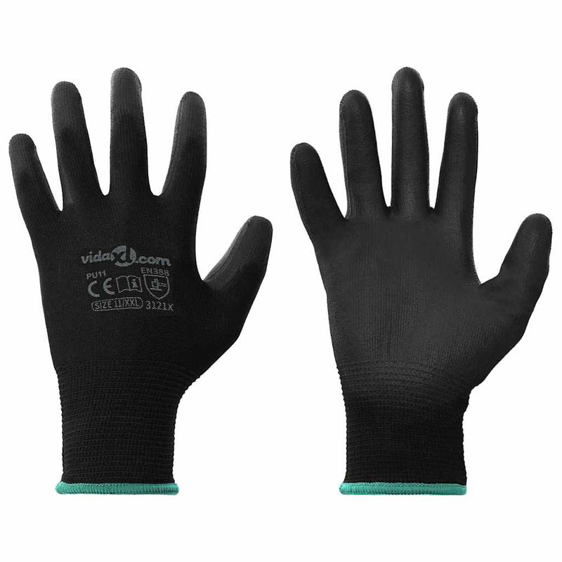 Load image into Gallery viewer, Vidaxl werkhandschoenen 24 pcs zwart 11 xxl polyester
