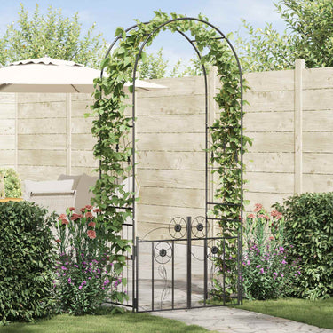 Vidaxl tuin boog met slot zwart 102 x 50 x 218 cm