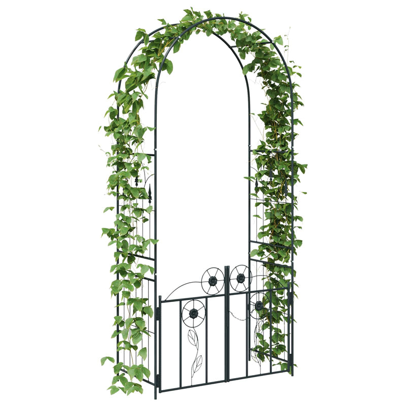Load image into Gallery viewer, Vidaxl tuin boog met slot zwart 102 x 50 x 218 cm
