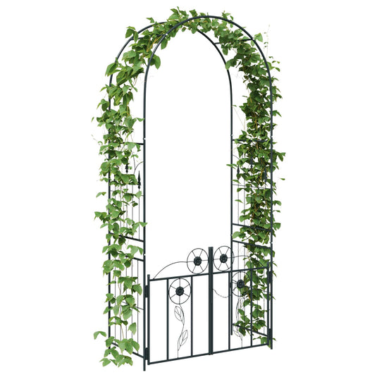 Vidaxl tuin boog met slot zwart 102 x 50 x 218 cm