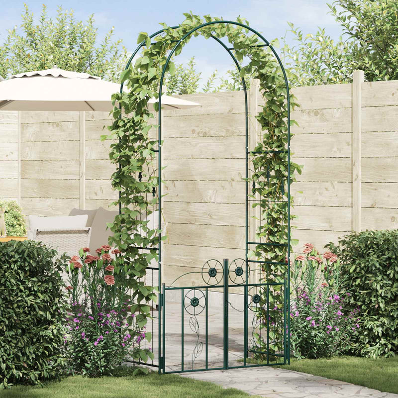 Load image into Gallery viewer, Vidaxl tuin boog met slot groen 102 x 50 x 218 cm
