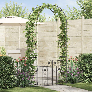 Vidaxl tuin boog met slot zwart 203 x 50 x 218 cm