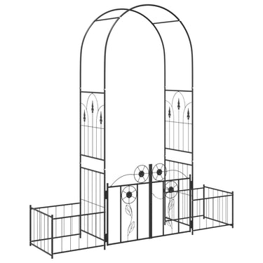 Vidaxl tuin boog met slot zwart 203 x 50 x 218 cm