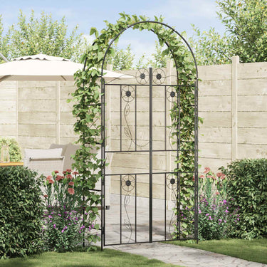 Vidaxl tuin boog effen zwart 115 x 37 x 226 cm