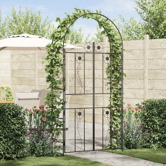 Vidaxl tuin boog effen zwart 115 x 37 x 226 cm