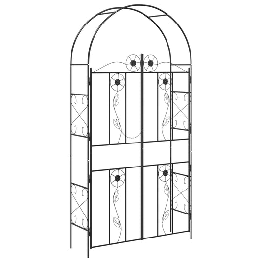 Vidaxl tuin boog effen zwart 115 x 37 x 226 cm