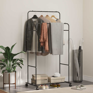 Vidaxl kledingrek effen zwart 80 x 53 x 156 cm