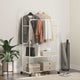 Vidaxl kledingrek met plank met wiel met opslag wit 80 x 53 x 156 cm