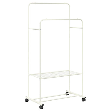 Vidaxl kledingrek met plank met wiel met opslag wit 80 x 53 x 156 cm