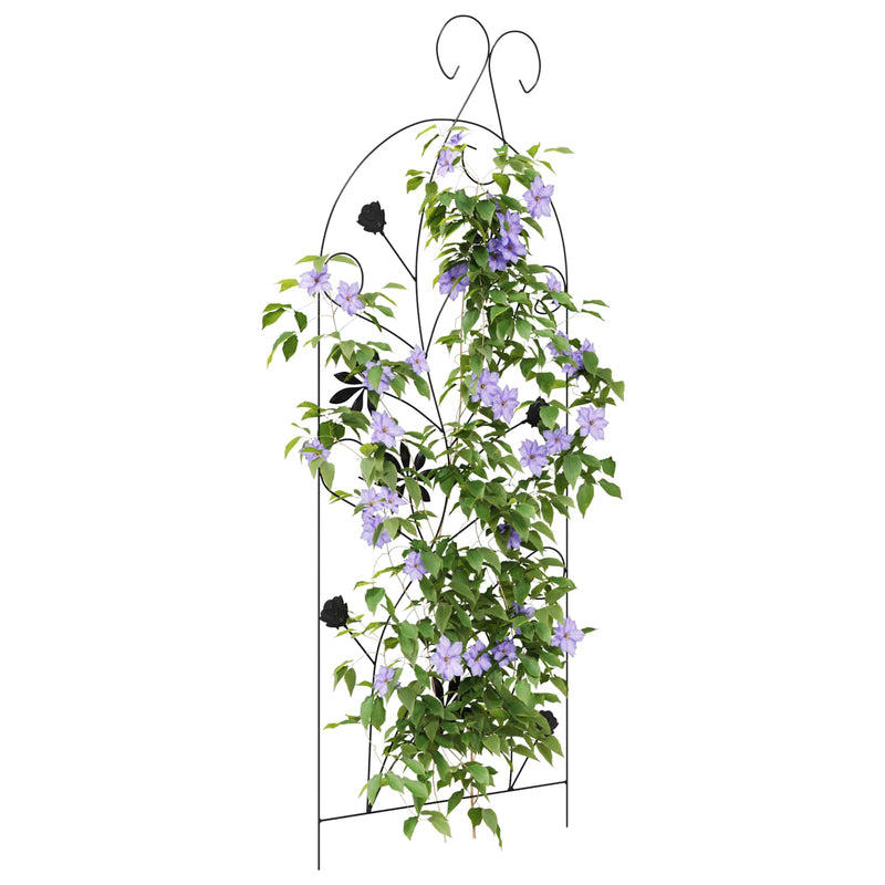 Load image into Gallery viewer, Vidaxl tuinhek met slot 3 pcs zwart 112 x 39,5 cm staal
