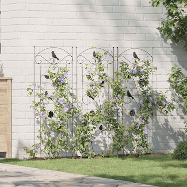 Vidaxl tuinhek 3 pcs zwart 110 x 40 cm staal