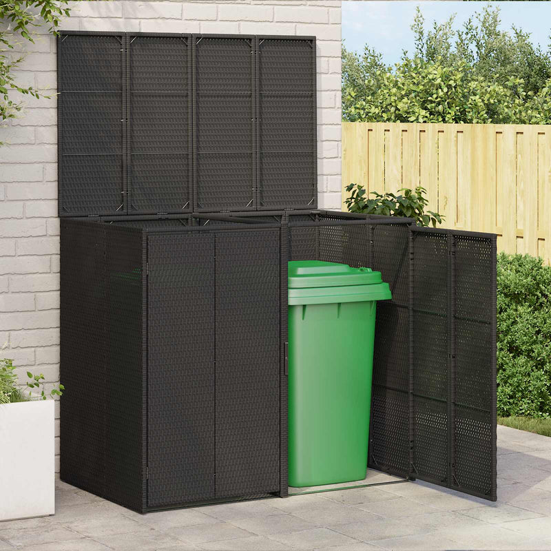Load image into Gallery viewer, Vidaxl afvalbak box 2 pcs zwart 65 x 80 x 115 cm polyetheen
