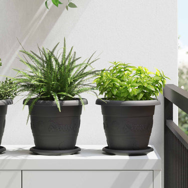 Vidaxl plantenpotten 6 pcs zwart ø 26 x 21.5 cm kunststof