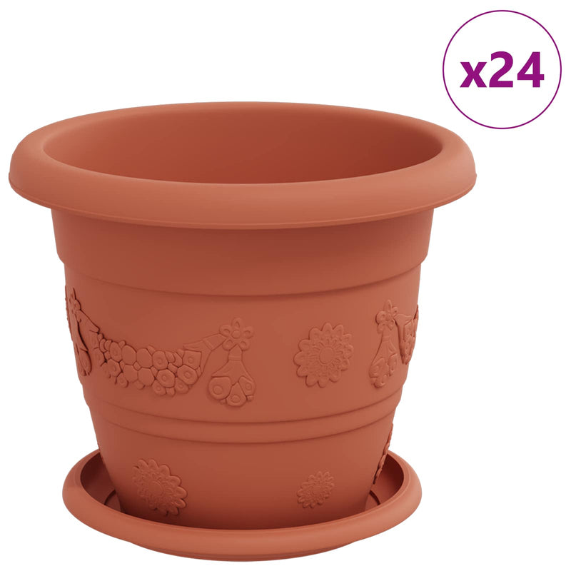 Load image into Gallery viewer, Vidaxl plantenpotten 24 pcs baksteenrood ø 26 x 21.5 cm kunststof
