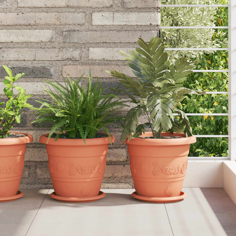 Load image into Gallery viewer, Vidaxl plantenpotten 24 pcs baksteenrood ø 26 x 21.5 cm kunststof
