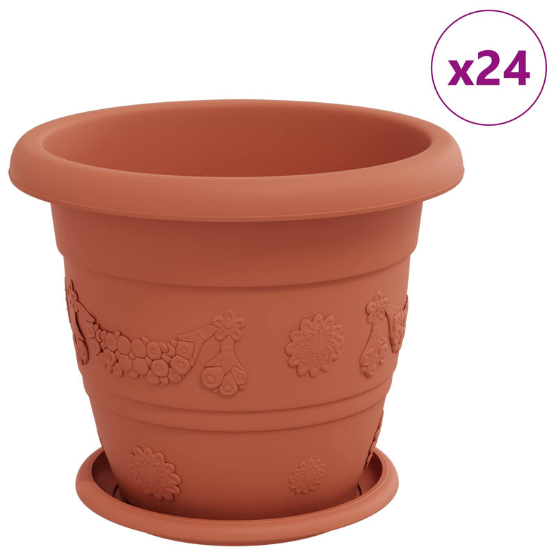 Load image into Gallery viewer, Vidaxl plantenpotten 24 pcs baksteenrood ø 26 x 21.5 cm kunststof
