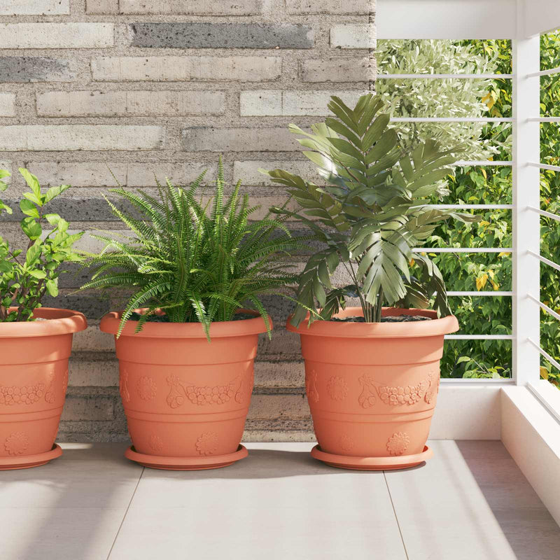Load image into Gallery viewer, Vidaxl plantenpotten 24 pcs baksteenrood ø 26 x 21.5 cm kunststof
