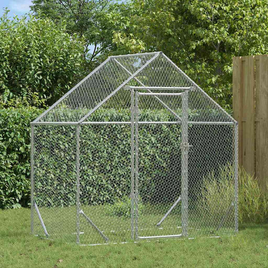 Vidaxl kippenhok zilver 170 x 100 x 177 cm gegalvaniseerd staal
